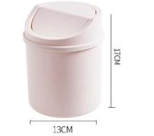Mini cubo de basura, cesto de basura de escritorio, rollo de mesa, tapa abatible, tijeras pequeñas, lápiz, accesorios de almacenamiento para el hogar y la Oficina gris