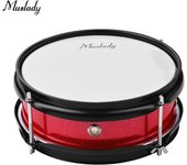 Muslady Parche de tambor de 8 pulgadas con baquetas, correa para el hombro, llave de tambor para banda de estudiantes azul