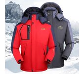 Chaqueta de exterior para hombre, de gran tamaño, de polar, para montañismo, resistente al viento y cálida, con acolchado de algodón grueso. M rojo