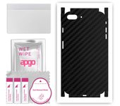 apgo Protective Skin Sticker for the back+sides compatible with Apple iPhone 7 Plus, Full Wrap Film, Foil, Vinyl - Pattern Carbon Black