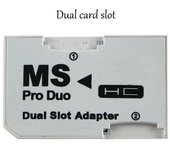 Adaptateur de carte mémoire Micro SD, double adaptateur MS Pro Duo pour carte PSP [039E02E]