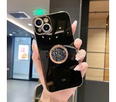 Funda de Lujo con Anillo de Soporte Cromado para Apple para iPhone 15 Pro Max 14 Plus 11 13 12 Mini iPhone15 15pro Soporte Cubierta Trasera de Silicona for iphone 15 pro