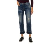 Pantalones largos tejanos efecto gastado y rasgado 6Y5J06-5D2XZ para Mujer 28-USA azul