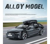 Nuevo modelo de coche de juguete RS6 de simulación con sonido y luz, puertas que se pueden abrir, modelo de fundición a presión de aleación, adornos de colección, juguetes para niños y adultos, regalo de vacaciones. negro