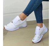 Zapatillas deportivas informales de moda para mujer, nuevas zapatillas deportivas de verano de malla transpirable con cordones para mujer, zapatos de plataforma para caminar para mujer. 36 albaricoque