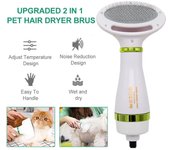 Secador de pelo portátil 2 en 1 para perros, secador de pelo para perros y cepillo de peine, secador de pelo para mascotas, peine para pelo de gato, soplador con pelo de perro, temperatura de poco ruido green -EU plug