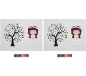 Juego de 2 libros de visitas personalizados con nombre y huella dactilar, árbol de firmas para bodas, cumpleaños y fiestas.