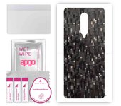 apgo Protective Skin Sticker for the back compatible with OnePlus 8, Wrap Film, Foil, Vinyl - Pattern Carbon Black Pixel