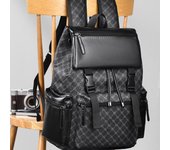 Mochila de lujo para hombre, mochila de viaje de cuero de gran capacidad, mochila escolar informal para estudiantes, mochila impermeable zipper negro