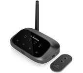 Transmisor Bluetooth Avantree Oasis Plus 2, ajuste remoto de volumen, auriculares compatibles y función de barra de sonido adaptativa aptX, terminal óptico únicamente