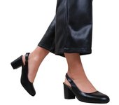 Where's That From Zapatos de tacón de bloque con tira trasera Edith para mujer/señoras 7 UK negro