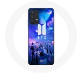 Coque pour samsung galaxy A32 5G Bangtan Sonyeondan BTS Logo Fond Abstraite Violet Bleu