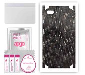 apgo Protective Skin Sticker for the back+sides compatible with Apple iPhone 7 Plus, Full Wrap Film, Foil, Vinyl - Pattern Carbon Black Pixel