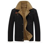 Hombres Chaquetas cálidas de invierno Color sólido Manga completa Engrosamiento Ropa de abrigo Tallas grandes M negro