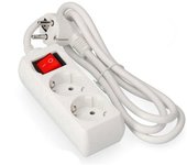 base multiple 2 tomas t/tl 10/16a schuko + interruptor 3m 3x1,5mm