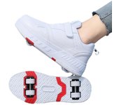 Zapatillas de correr de cuatro ruedas Patines para niños Patines para niños y niñas Zapatos con ruedas deformadas Nuevo 40