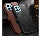 Funda protectora de cuero de lujo con tapa para teléfono Redmi 14C 13 13C 12 12C Note 14 12 12s 4G 5G Note 12 13 14 Pro 5G Pro+ Redmi A3 A1 A2+ Plus XiaoMi 13T Pro negro