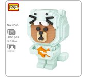 LOZ 9245 Animal World Castor Oso Pez Mascota Modelo 3D 860 piezas DIY Mini Bloques de Diamante Juguete de Construcción para Niños Regalo sin Caja