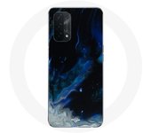 Coque pour Oppo A54 5G Nuages de fumée multicolore de bleu gris et noir sur fond noir
