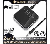 Transmisor y receptor de audio Bluetooth aptX-Adaptive/LL/HD, 3,5 mm, entrada auxiliar, baja latencia, sin pérdida de música, adaptador inalámbrico para coche, TV y PC. QCC-LE507