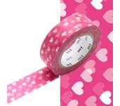 Cinta de carrocero - Nube de corazones rosas - 1,5 cm x 7 m - Washi tape - Decoración creativa - Reposicionable