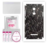 apgo Protective Skin Sticker for the back+sides compatible with Xiaomi Redmi Note 3 Note 3 Pro, Full Wrap Film, Foil, Vinyl - Pattern Carbon Black Pix