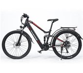 Bicicleta eléctrica de montaña RANDRIDE YS90 de 1000 W, 48 V, 13,6 Ah, con freno hidráulico y suspensión completa para adultos. YS90 black