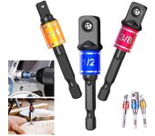 Adaptador de enchufe para taladro convertidor, manguito de extensión, brocas para taladro, herramientas eléctricas silver-1/2