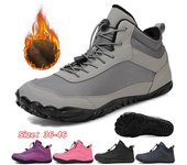 Botas de nieve de invierno para hombres y mujeres, zapatos de algodón cálidos para exteriores, botas altas cálidas de felpa hasta el tobillo, zapatillas de deporte para hombre 36 negro
