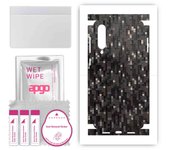 apgo Protective Skin Sticker for the back+sides compatible with Xiaomi Mi 9 SE, Full Wrap Film, Foil, Vinyl - Pattern Carbon Black Pixel