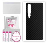 apgo Protective Skin Sticker for the back compatible with Xiaomi Mi 10 5G, Wrap Film, Foil, Vinyl - Pattern Carbon Black