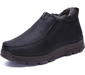 Botas de nieve cálidas de invierno para hombre, botines cortos antideslizantes resistentes al agua con forro de piel sintética, zapatillas de trabajo cómodas para hombre, mocasines para caminar 38 gris