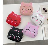 Bolso tipo cartera kawaii para niñas, monedero de moda con diseño de gato de dibujos animados, minibolso informal, bolsos compactos de uso diario para niños púrpura