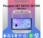 Radio para coche con Android Carplay para Peugeot 307 307CC 307SW 2002-2013, reproductor multimedia, unidad principal, navegación GPS estéreo, BT, WIFI, 2 + 32 GB 1+16GB