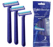 Maquinillas de afeitar desechables de acero inoxidable de 3 capas para hombre (paquete de 3) 1 pack of disposable blades