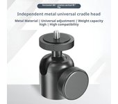 Adaptador de montaje de cabezal de trípode monopie para cámara DSLR para teléfono celular con luz de video LED de metal con tornillo de 1/4 3/8 pulgadas y rotación de 360 grados de aleación de aluminio 1/4inch