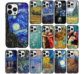 Vincent Van Gogh Star Night Funda para teléfono para Iphone 14 13 12 11 Pro Max X Xs Max Xr Mini Se 7 8 Plus Funda Funda Coque Negra iphone XR