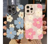 Funda de silicona suave a prueba de golpes con diseño de flores grandes azules de verano para iPhone 16, 14, 15, 13, 12, 11 Pro Max, X, XR, XS, 7, 8 Plus, SE 2020 For iPhone 15
