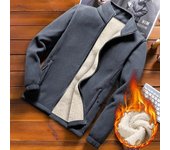 Chaqueta de hombre Chaqueta polar casual Chaqueta polar de hombre de talla grande Cárdigan Suéter de cordero 9XL negro