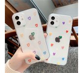Funda transparente para teléfono Lindo corazón de amor para Iphone 11 12 13 Mini Pro Max 7 8 Plus X Xs Xr Se 2020 Cubierta trasera de Tpu suave color caramelo For  iPhone 8 Plus