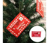 10 piezas de decoración de sobre colgante de Navidad Santa Claus Polo Norte decoración navideña reutilizable tela de árbol de Navidad colgante de adorno de letra de deseos rojo rojo