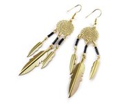 Les Trésors De Lily [N9911] - Boucles 'Navajos' doré negro
