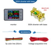 Pantalla LCD a color de 2,4 pulgadas, coulómetro, medidor de capacidad de corriente de voltaje, batería RV para coche eléctrico 100A varios colores