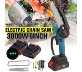 Mini sierra eléctrica inalámbrica recargable de 3000 W, motosierra portátil para carpintería, sierra de poda, herramienta de corte con batería de 1/2 1*Battery