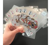 Juego de 2 cartas de plástico transparente impermeables, creativas y duraderas de PVC para póker, para juegos de mesa y juegos de cartas clásicos.