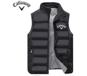 Chaqueta de algodón de alta gama con bordado de Callaway, chaqueta informal sin mangas cómoda de moda para otoño/invierno para hombre S negro