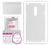 apgo Protective Skin Sticker for the back+sides compatible with Xiaomi Redmi 9, Full Wrap Film, Foil, Vinyl - Pattern Transparent Carbon
