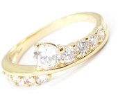 Anillo 'Scarlett' chapado en oro blanco 54 blanco