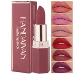 Lápiz labial de terciopelo resistente al agua, 6 colores, pigmentos marrones rojos atractivos, maquillaje, lápiz labial profesional de larga duración