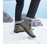 Botas de nieve altas impermeables y cálidas de algodón de felpa para hombre y mujer para invierno 36 negro